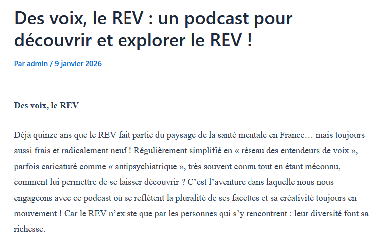 Les podcast du REV